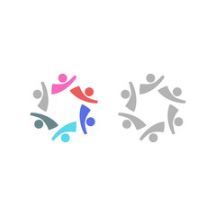 PEOPLE TEAM COLORFUL SIGN SYMBOL LOGO VECTOR
