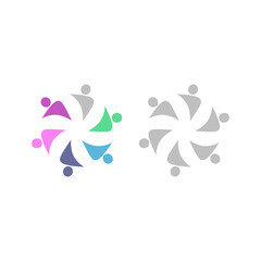 PEOPLE TEAM COLORFUL SIGN SYMBOL LOGO VECTOR
