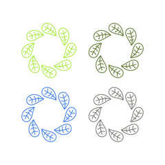 NATURAL PRODUCT LEAVES IN CIRCLE SIGN SYMBOL LOGO
