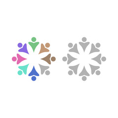 Obraz premium PEOPLE TEAM COLORFUL SIGN SYMBOL LOGO VECTOR 