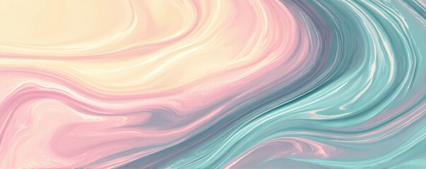 Fototapeta premium Abstract ink swirl pastel pattern with gentle curves and room for copy