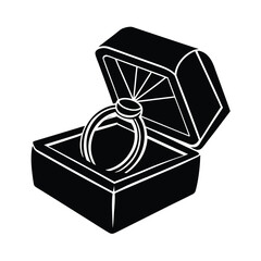 Elegant Diamond Wedding Ring on a Velvet Box
