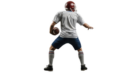 Isolated Football Player Throwing Ball