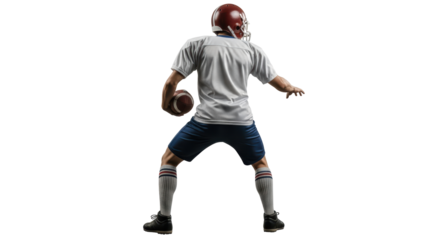 Isolated Football Player Throwing Ball