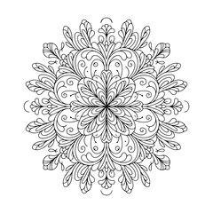 Fototapeta premium Abstract Daisy Mandala – Simple Yet Stylish Line Art and Coloring Page for Kids and Adults