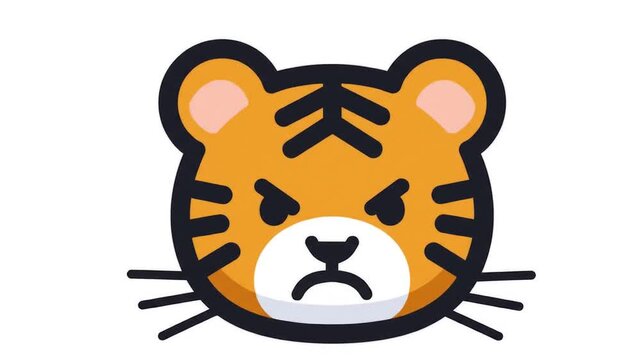 Angry tiger face illustration