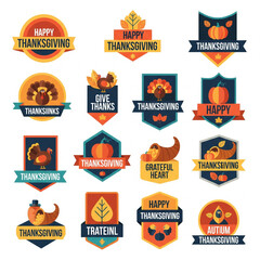 Modern Graphic Badge Logos for Thanksgiving Celebration