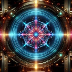 Futuristic Neon Quantum Energy Core