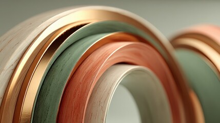 Colorful decorative rings arranged in a stylish manner against a blurred background