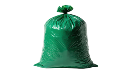 Isolated Green Garbage Bag