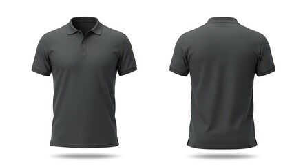 Naklejka premium 3D mockup of a dark grey color polo tshirt