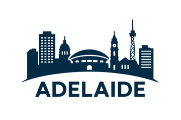 Obraz premium City skyline with iconic buildings and landmarks in Adelaide