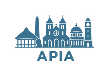 City skyline with iconic buildings and landmarks in Apia