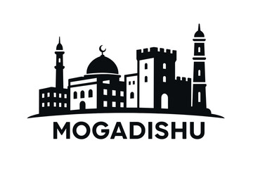 Fototapeta premium City skyline with iconic buildings and landmarks in Mogadishu