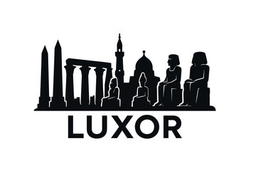 City skyline with iconic buildings and landmarks in Luxor