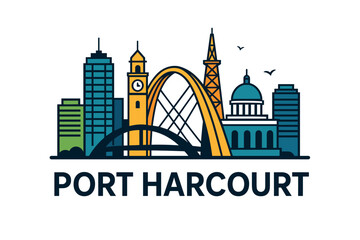 Fototapeta premium City skyline with iconic buildings and landmarks in Port Harcourt