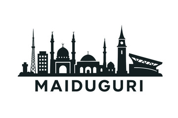 City skyline with iconic buildings and landmarks in Maiduguri