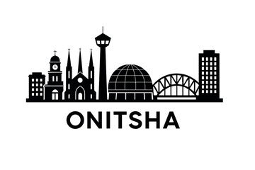 Fototapeta premium City skyline with iconic buildings and landmarks in Onitsha