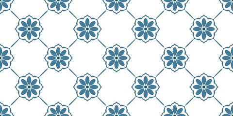 seamless pattern white flower with leaves