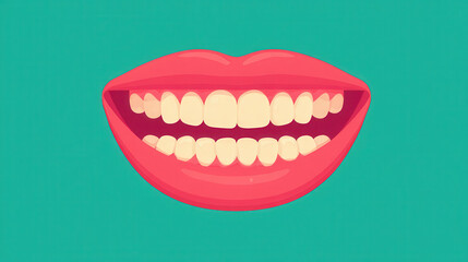 Naklejka premium Smile teeth dental health oral care bright lips happy