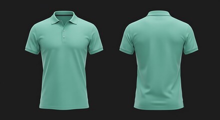 3D mockup of a mint green color polo tshirt