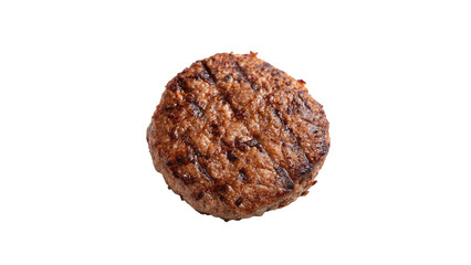 hamburger patty top view isolated on transparent background	