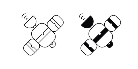 Satellite set icon with white background vector stock illustration