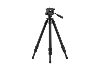 Isolated professional tripod for camera or video equipment, photographic stand object