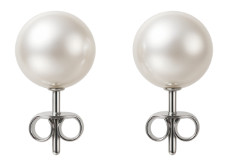Pearl stud earrings with a classic look