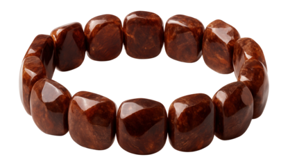 Ferroaxinite bracelet with a reddish-brown hue