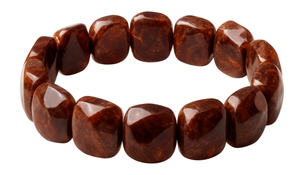 Ferroaxinite bracelet with a reddish-brown hue