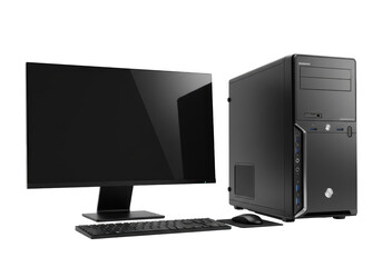 Isolated desktop computer equipment comprising monitor, keyboard, mouse, and tower computer