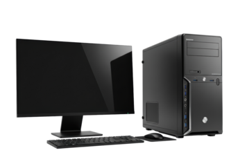 Isolated desktop computer equipment comprising monitor, keyboard, mouse, and tower computer