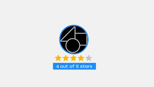 Rating 5 Star Review Score Animated Infographic
