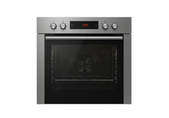 Isolated built in electric oven, home appliance with digital display showing 898 degree temperature