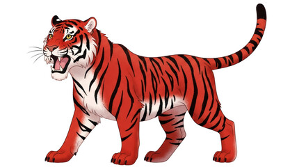 Isolated Tiger with open mouth