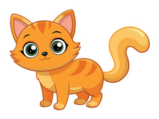 Cute cartoon orange tabby kitten