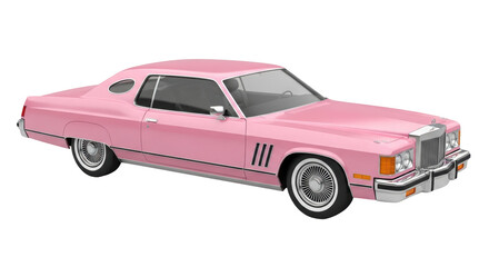 Isolated Pink Classic Car