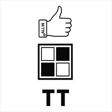 Thumbs up and checked square with tt symbol