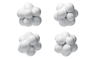 White molecule spheres, 3d rendering.