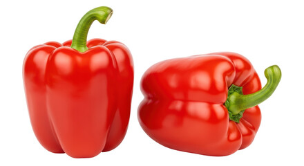 Isolated Two Red Bell Peppers