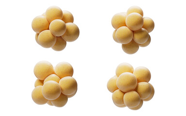 Biomedical microscopic fat cells structure, 3d rendering.