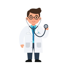 Obraz premium Doctor Holding Stethoscope in Hospital