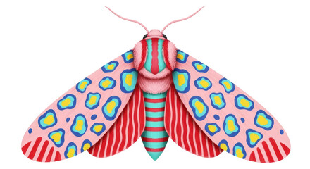 Isolated Colorful Spotted Moth