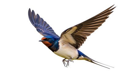 Isolated Flying Barn Swallow