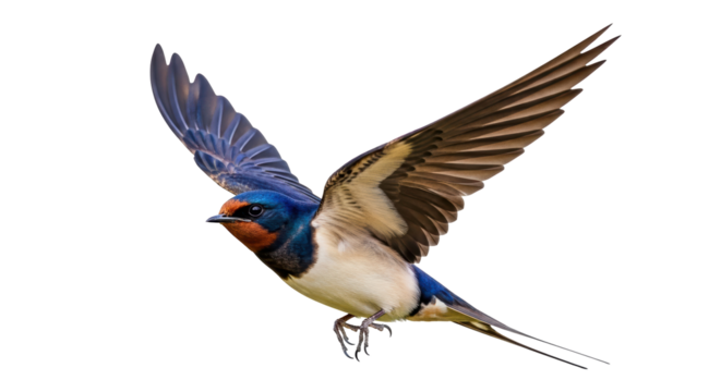 Isolated Flying Barn Swallow