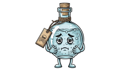 Isolated Sad Potion Bottle
