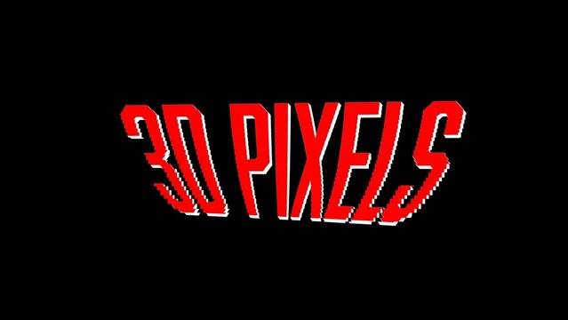 3D Rotating Pixel Digital Title Intro