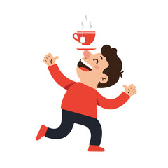 Person Balancing Teacup on Head