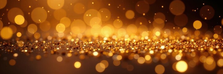 Obraz premium Golden glitter confetti, scattered, vibrant shine, bright, party, celebration